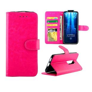 For Vivo V17 Pro Crazy Horse Texture Leather Horizontal Flip Protective Case with Holder & Card Slots & Wallet & Photo Frame(Magenta)