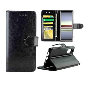 For Sony Xperia 5 Crazy Horse Texture Leather Horizontal Flip Protective Case with Holder & Card Slots & Wallet & Photo Frame(Black)
