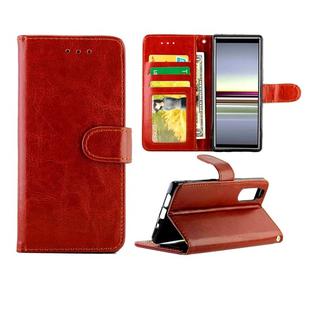 For Sony Xperia 5 Crazy Horse Texture Leather Horizontal Flip Protective Case with Holder & Card Slots & Wallet & Photo Frame(Brown)