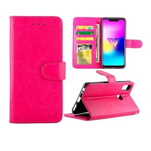 For LG W10 Crazy Horse Texture Leather Horizontal Flip Protective Case with Holder & Card Slots & Wallet & Photo Frame(Magenta)