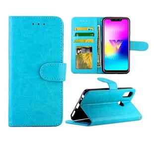 For LG W10 Crazy Horse Texture Leather Horizontal Flip Protective Case with Holder & Card Slots & Wallet & Photo Frame(Baby Blue)