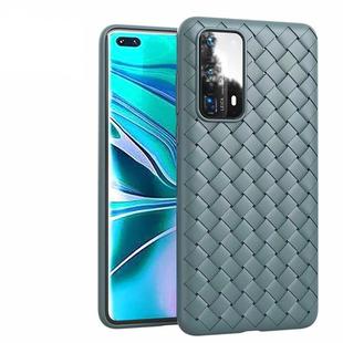 For Huawei P40 Non-Slip Classic Woven Pattern Breathable TPU Case(Gray)