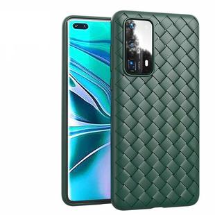 For Huawei P40 Non-Slip Classic Woven Pattern Breathable TPU Case(Green)
