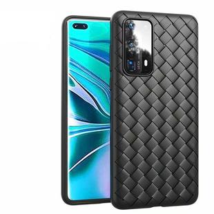 For Huawei P40 Pro Non-Slip Classic Woven Pattern Breathable TPU Mobile Phone Case(Black)