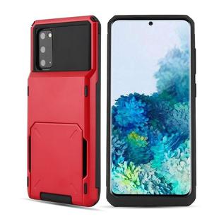 For Galaxy S20 Plus Drop & Shockproof TPU+PC Case with Card Slot(Red)