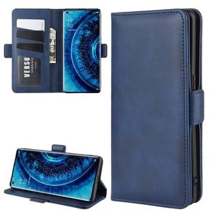 For OPPO Find X2 Dual-side Magnetic Buckle Horizontal Flip Leather Case with Holder & Card Slots & Wallet(Dark Blue)