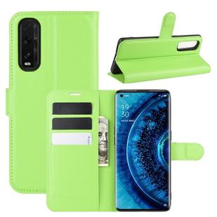 For OPPO Find X2 Litchi Texture Horizontal Flip PU Leather Protective Case with Holder & Card Slots & Wallet(Green)