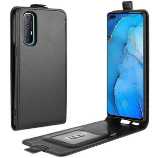 For OPPO Reno 3 Pro R64 Texture Single Vertical Flip Leather Protective Case with Card Slots & Photo Frame(Black)