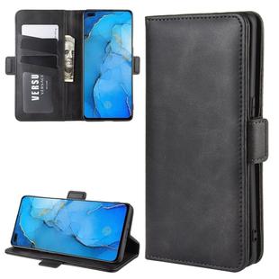 For OPPO Reno 3 Pro Dual-side Magnetic Buckle Horizontal Flip PU Leather Case with Holder & Card Slots & Wallet(Black)