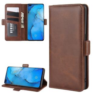 For OPPO Reno 3 Pro Dual-side Magnetic Buckle Horizontal Flip PU Leather Case with Holder & Card Slots & Wallet(Brown)