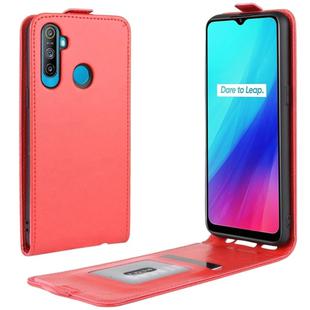 For OPPO Realme C3 (3 Cameras) / Realme 5 R64 Texture Single Vertical Flip PU Leather Protective Case with Card Slot & Photo Frame(Red)