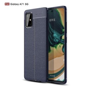 For Galaxy A71 5G Litchi Texture TPU Shockproof Case(Navy Blue)