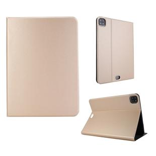 For iPad Pro 11 inch (2020) Voltage Plain Weave Stretch Leather + TPU Bracket Protective Holster With Sleep Function(Gold)