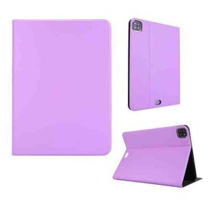 For iPad Pro 11 inch (2020) Voltage Plain Weave Stretch Leather + TPU Bracket Protective Holster With Sleep Function(Purple)