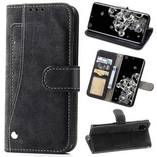 For Galaxy S20 Ultra Rotary Card Matte PU Leather Case with Card Slots & Photo Frame & Holder(Black)