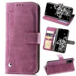 For Galaxy S20 Ultra Rotary Card Matte PU Leather Case with Card Slots & Photo Frame & Holder(Magenta)