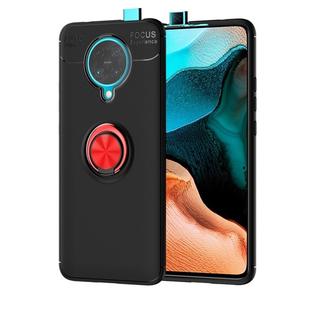 For Xiaomi Redmi K30 Pro Metal Ring Holder 360 Degree Rotating TPU Case(Black+Red)