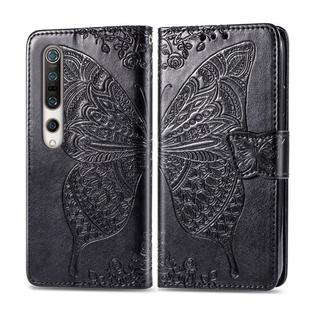 For Xiaomi 10 Butterfly Love Flower Embossed Horizontal Flip Leather Case with Bracket / Card Slot / Wallet / Lanyard(Black)