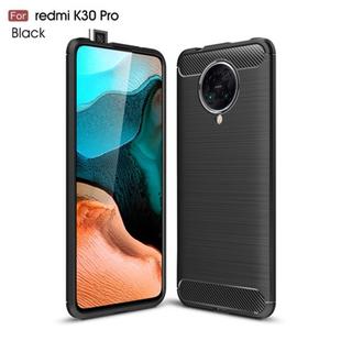 For Xiaomi Redmi K30 Pro Brushed Texture Carbon Fiber TPU Case(Black)