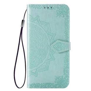 For Xiaomi Mi 10 Pro 5G Halfway Mandala Embossing Pattern Horizontal Flip Leather Case , with Holder & Card Slots & Wallet & Photo Frame & Lanyard(Green)