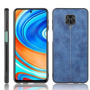 For Xiaomi Redmi Note 9 Pro / Note 9s / Note 9 Pro Max Shockproof Sewing Cow Pattern Skin PC + PU + TPU Case(Blue)