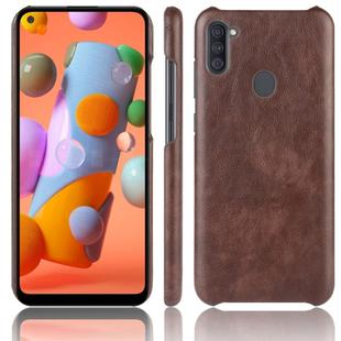 For Galaxy M11 Shockproof Litchi Texture PC + PU Case(Brown)