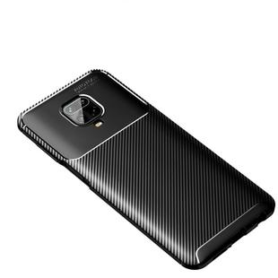 For Xiaomi Redmi Note 9 Pro Max Carbon Fiber Texture Shockproof TPU Case(Black)