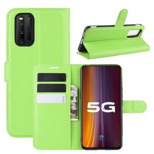 For vivo iQOO 3 5G Litchi Texture Horizontal Flip Protective Case with Holder & Card Slots & Wallet(Green)
