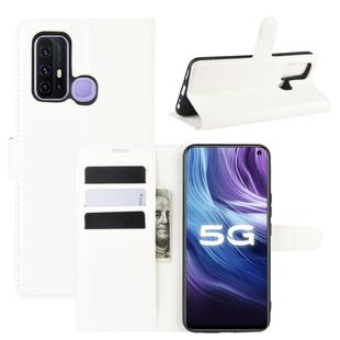 For vivo Z6 5G Litchi Texture Horizontal Flip Protective Case with Holder & Card Slots & Wallet(White)