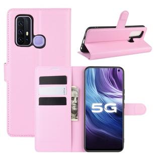 For vivo Z6 5G Litchi Texture Horizontal Flip Protective Case with Holder & Card Slots & Wallet(Pink)