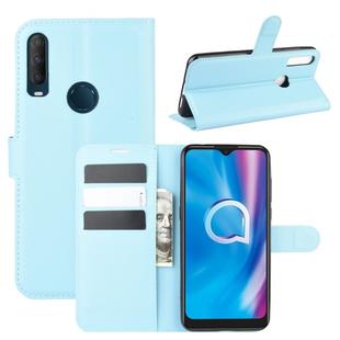 For alcatel 1S (2020) Litchi Texture Horizontal Flip Protective Case with Holder & Card Slots & Wallet(Blue)