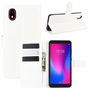 For ZTE Blade A3 2020 Litchi Texture Horizontal Flip Protective Case with Holder & Card Slots & Wallet(White)