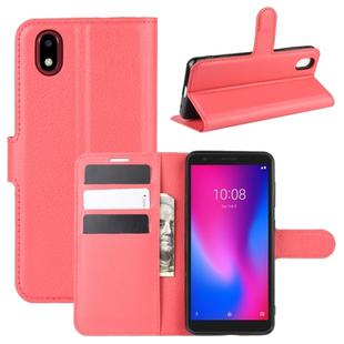 For ZTE Blade A3 2020 Litchi Texture Horizontal Flip Protective Case with Holder & Card Slots & Wallet(Red)