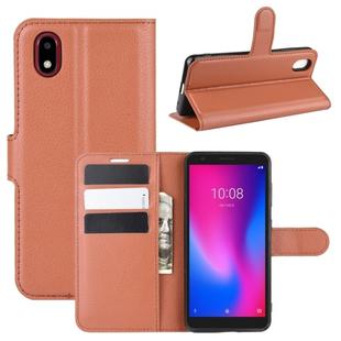 For ZTE Blade A3 2020 Litchi Texture Horizontal Flip Protective Case with Holder & Card Slots & Wallet(Brown)