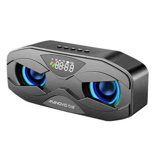 M5 Cool Owl Design Bluetooth Speaker LED Flash Wireless Loudspeaker FM Radio Alarm TF Card(Black)