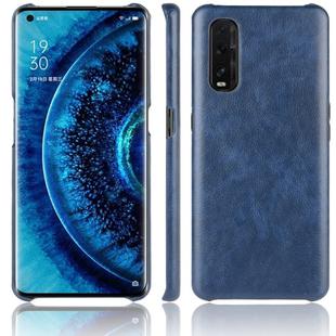 For Oppo Find X2 Shockproof Litchi Texture PC + PU Case(Blue)