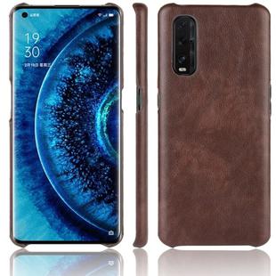 For Oppo Find X2 Shockproof Litchi Texture PC + PU Case(Brown)