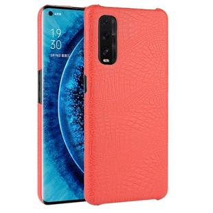 For Oppo Find X2 Shockproof Crocodile Texture PC + PU Case(Red)