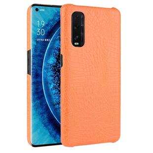 For Oppo Find X2 Shockproof Crocodile Texture PC + PU Case(Orange)