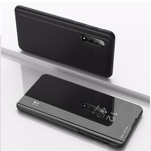 For Sony Xperia1 II Plated Mirror Horizontal Flip Leather Case with Holder(Black)