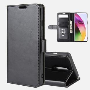 For OnePlus 8 R64 Texture Single Horizontal Flip Protective Case with Holder & Card Slots & Wallet& Photo Frame(Black)