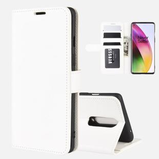 For OnePlus 8 R64 Texture Single Horizontal Flip Protective Case with Holder & Card Slots & Wallet& Photo Frame(White)