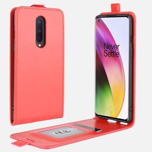 For OnePlus 8 R64 Texture Single Vertical Flip Leather Protective Case with Card Slots & Photo Frame(Red)