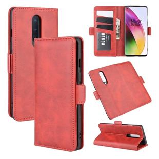For OnePlus 8 Dual-side Magnetic Buckle Horizontal Flip Leather Case with Holder & Card Slots & Wallet(Red)