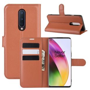 For OnePlus 8 Litchi Texture Horizontal Flip Protective Case with Holder & Card Slots & Wallet(Brown)