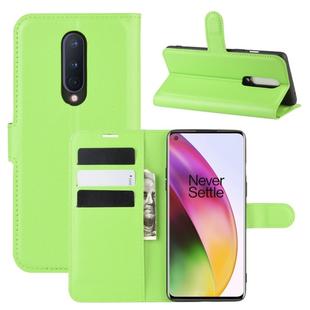 For OnePlus 8 Litchi Texture Horizontal Flip Protective Case with Holder & Card Slots & Wallet(Green)