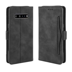 For LG V60 ThinQ 5G Wallet Style Skin Feel Calf Pattern Leather Case ，with Separate Card Slot(Black)