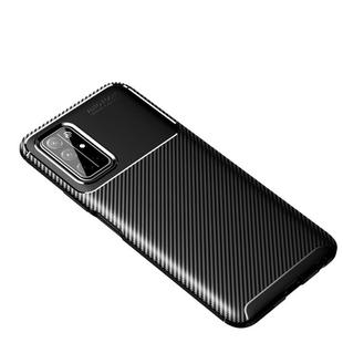 For Huawei Honor 30S Carbon Fiber Texture Shockproof TPU Case(Black)