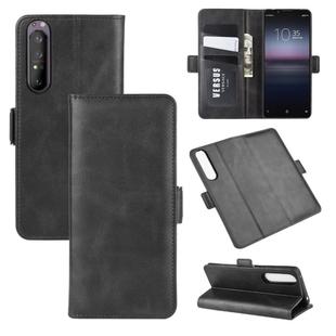 For Sony Xperia 1 II Dual-side Magnetic Buckle Horizontal Flip Leather Case with Holder & Card Slots & Wallet(Black)