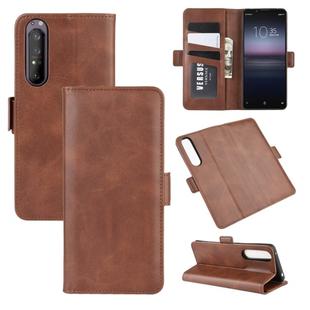 For Sony Xperia 1 II Dual-side Magnetic Buckle Horizontal Flip Leather Case with Holder & Card Slots & Wallet(Brown)